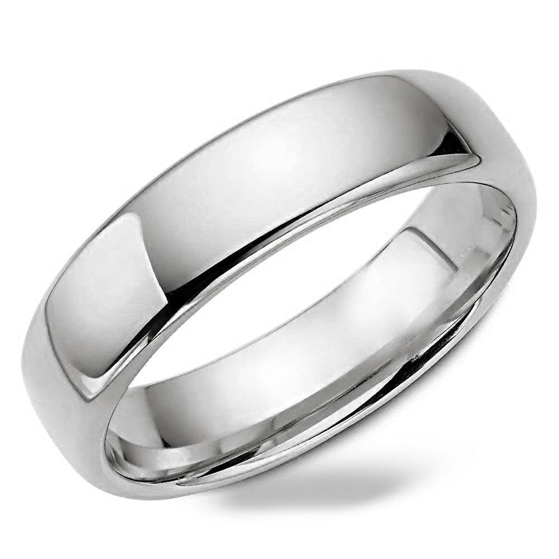 Traditional Men's Wedding Ring 14K White Gold Band 6.0 mm - Thenetjeweler