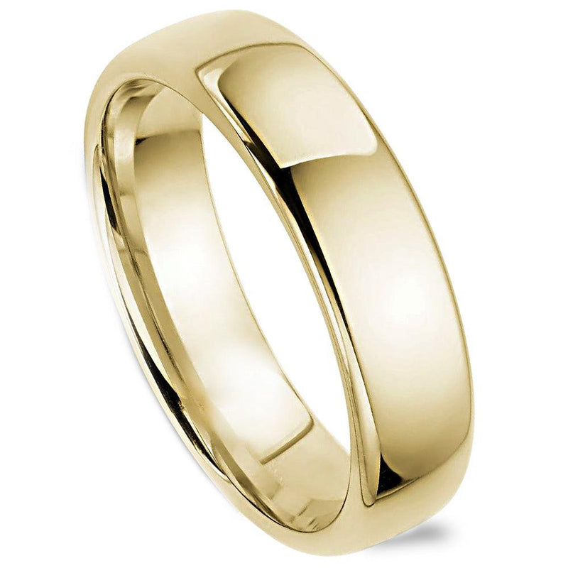 Traditional Men's Wedding Ring 14K Yellow Gold Band 6.0 mm - Thenetjeweler