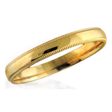 Milgrain Comfort Fit Wedding Ring in 14k Yellow Gold 3 mm - Thenetjeweler