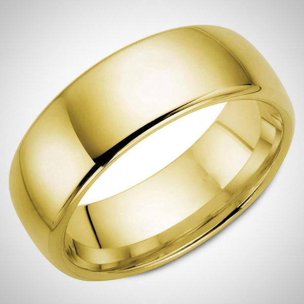 Traditional Men's Wedding Ring 14K Yellow Gold Band 8.0 mm - Thenetjeweler
