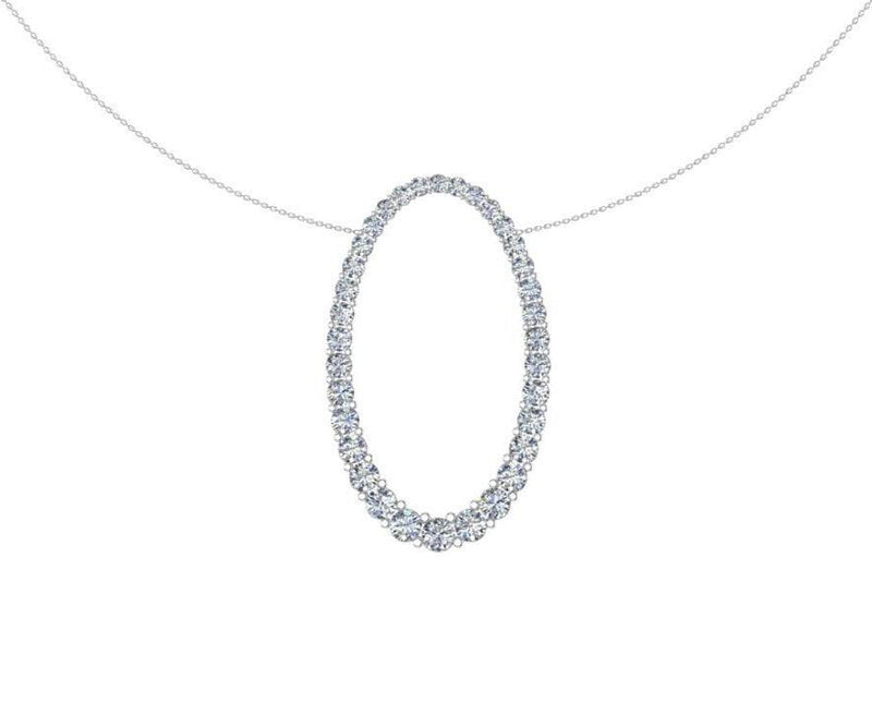 Open Oval Diamond Necklace 2.90 carat 14K Gold - Thenetjeweler