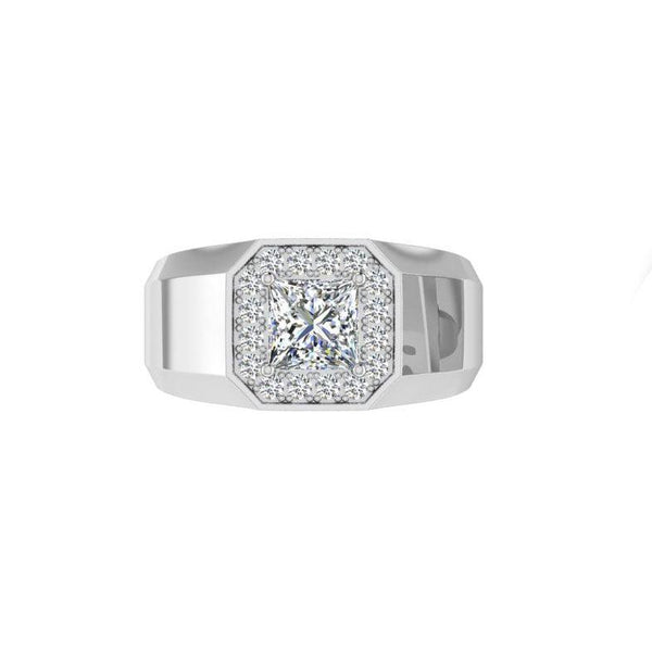 Men's Gold Diamond Signet Ring - Thenetjeweler