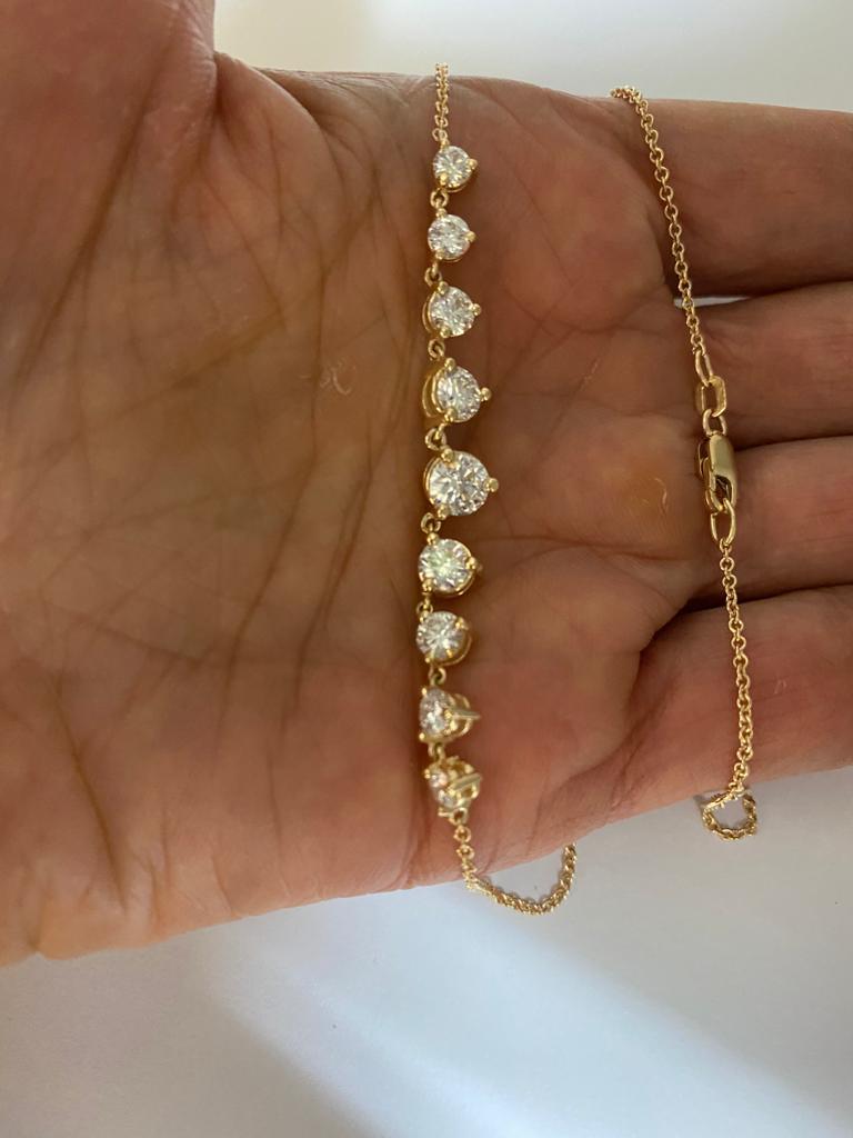 Graduated Diamonds Necklace Rose Gold - Thenetjeweler