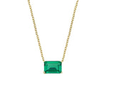 Emerald Cut Emerald Necklace 14K Gold - Thenetjeweler