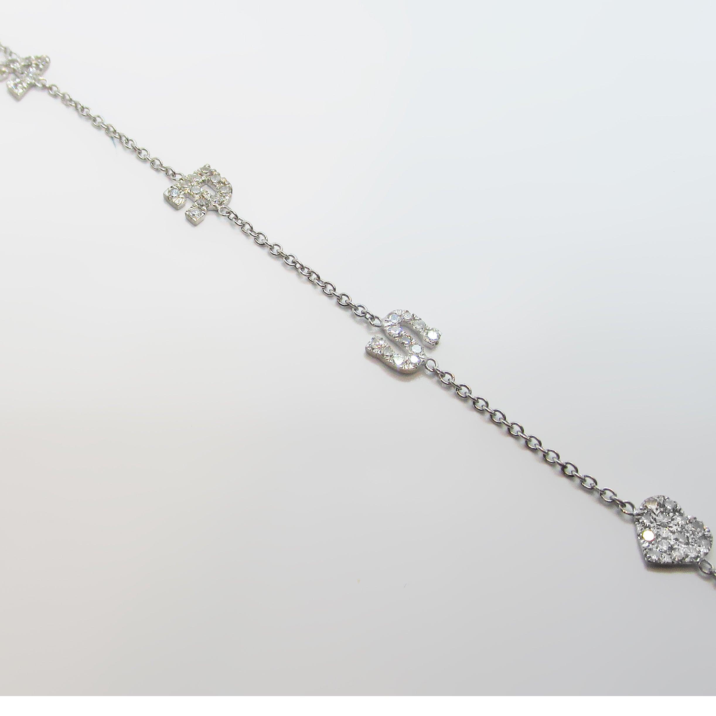 Initial Charm Bracelet with Diamonds - Thenetjeweler