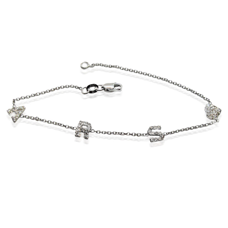 Initial Charm Bracelet with Diamonds - Thenetjeweler