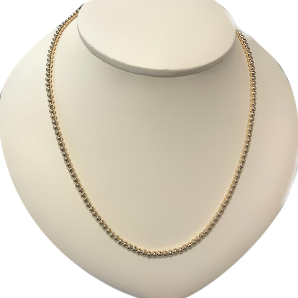 3mm Ball Chain Beaded Collar Necklace 14K Yellow Gold - Thenetjeweler