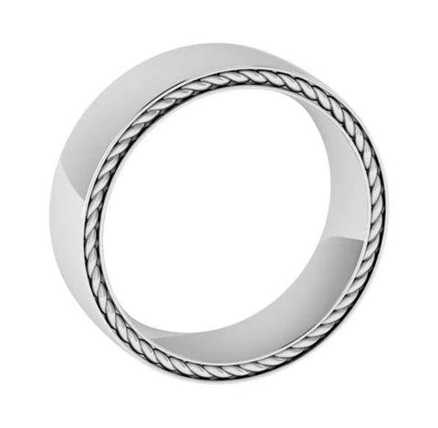 Rope Edge Men's Wedding Band 18K Gold (7 mm) - Thenetjeweler