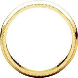 Wedding Band Comfort Fit 14K Gold 4 mm Milgrain Edges - Thenetjeweler