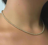 3mm Ball Chain Beaded Collar Necklace 14K Yellow Gold - Thenetjeweler