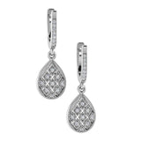 Teardrop Diamond Earrings 14k White Gold - Thenetjeweler