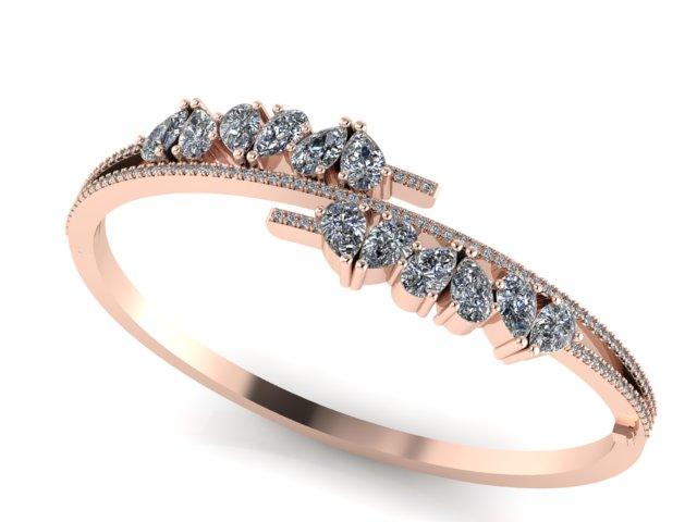 Pear Shaped Diamond Bangle Bracelet - Thenetjeweler