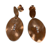 Italian Sterling Silver Drop Earrings Bronze Tone - Thenetjeweler