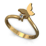 Gold Diamond Butterfly Ring - Thenetjeweler