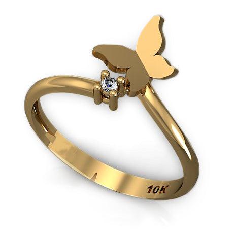 Gold Diamond Butterfly Ring - Thenetjeweler