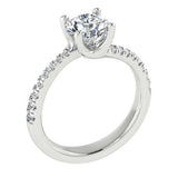 Round Diamond Twist Engagement Ring Setting 18K White Gold - Thenetjeweler