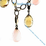 Dangle Briolette Gemstones Chain Bracelet Gold - Thenetjeweler