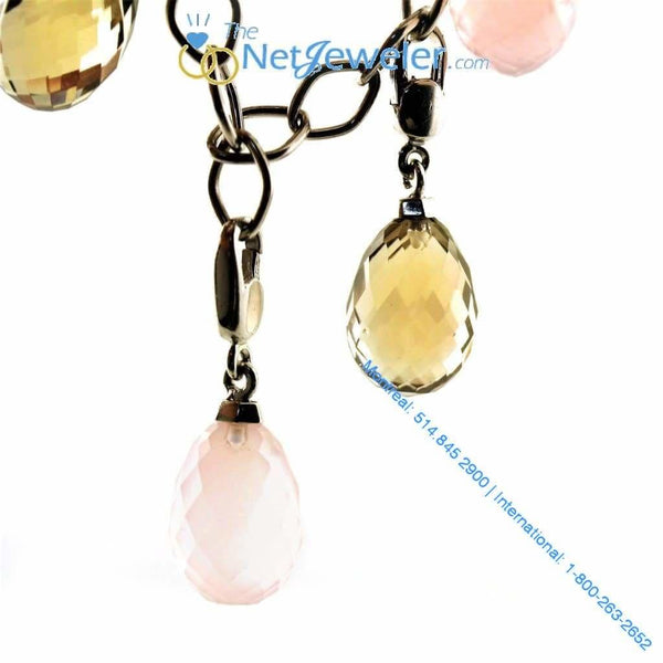 Dangle Briolette Gemstones Chain Bracelet Gold - Thenetjeweler