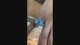 Blue Topaz Pear Flower Ring
