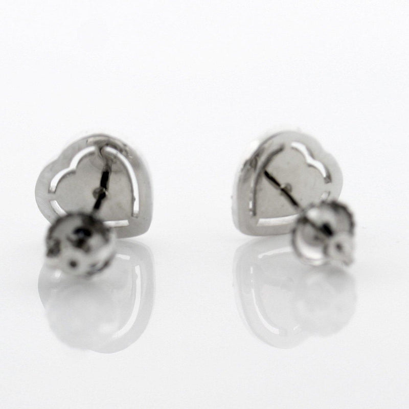 Diamond Heart Stud Earrings 14K White Gold (0.45 ct. tw.) - Thenetjeweler