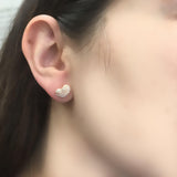 Diamond Heart Stud Earrings 18k Gold (0.45 carat .tw.) - Thenetjeweler