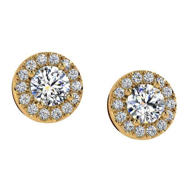 Diamond Halo Stud Earrings In 14k White Gold (0.47 carat TW) - Thenetjeweler