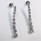 Graduated Diamond Drop Earrings in White Gold 2.75 carats - Thenetjeweler