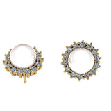 Pearl and Diamond Cluster Halo Earrings 0.84 ct - Thenetjeweler