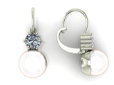 9mm Pearl and 1 carat Diamond Earrings - Thenetjeweler