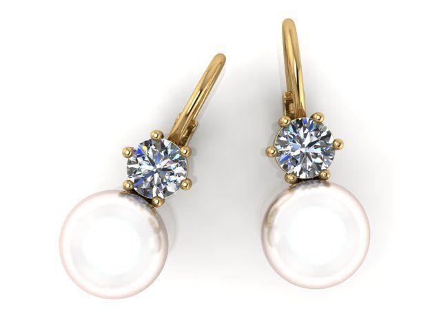 9mm Pearl and 1 carat Diamond Earrings - Thenetjeweler