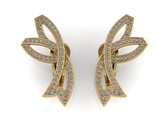 Diamond Bow Earrings - Thenetjeweler