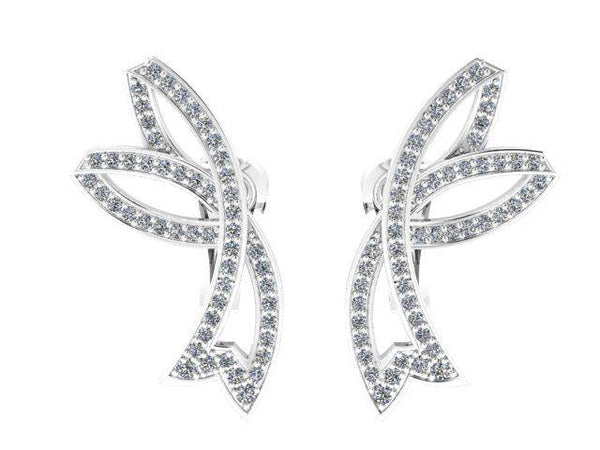 Diamond Bow Earrings - Thenetjeweler
