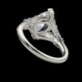 Marquise Diamond Side Stone Twisted Band Engagement Ring 18K White Gold (0.26 ct.t.w.) - Thenetjeweler