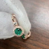 Rose gold and emerald green earrings - Thenetjeweler