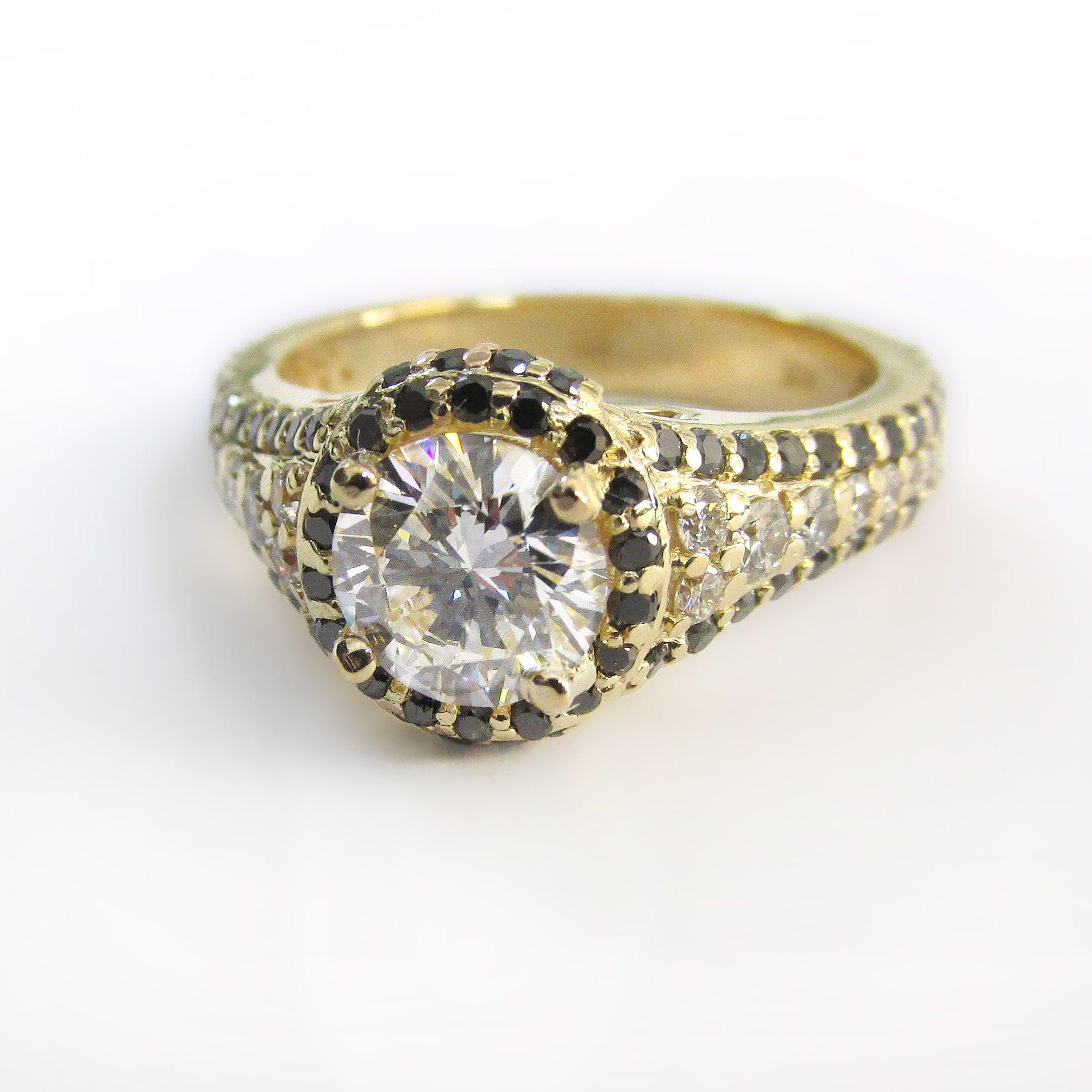 White and Black Diamond Ring - Thenetjeweler