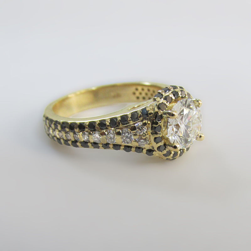 White and Black Diamond Ring - Thenetjeweler