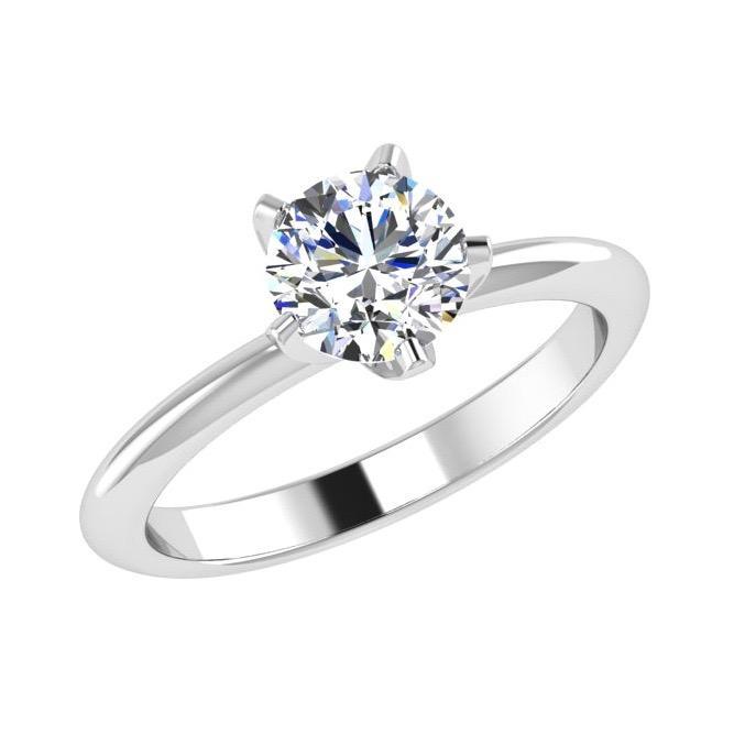 5 Prong Solitaire Diamond Engagement Ring 18K Gold - Thenetjeweler