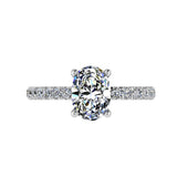 Oval Diamond Cathedral Style Engagement Ring 0.36 cts - Thenetjeweler