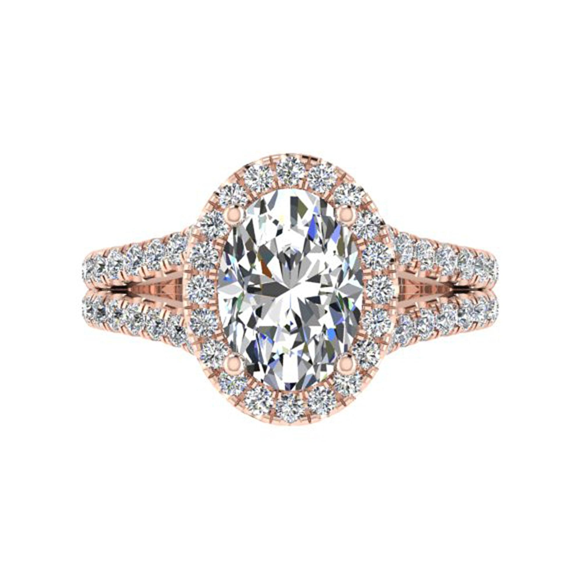 Split Shank Halo Rose gold Engagement Ring - Thenetjeweler
