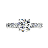 Diamond Side Stone Engagement Ring 18K Gold (1.15 ct. tw.) - Thenetjeweler
