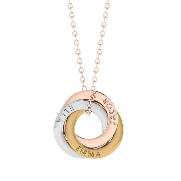 Personalised Russian Ring Necklace Gold - Thenetjeweler