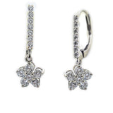 Diamond Flower Earrings White Gold - Thenetjeweler
