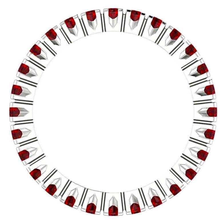 Ruby Gemstone Eternity Ring 14K White Gold - Thenetjeweler