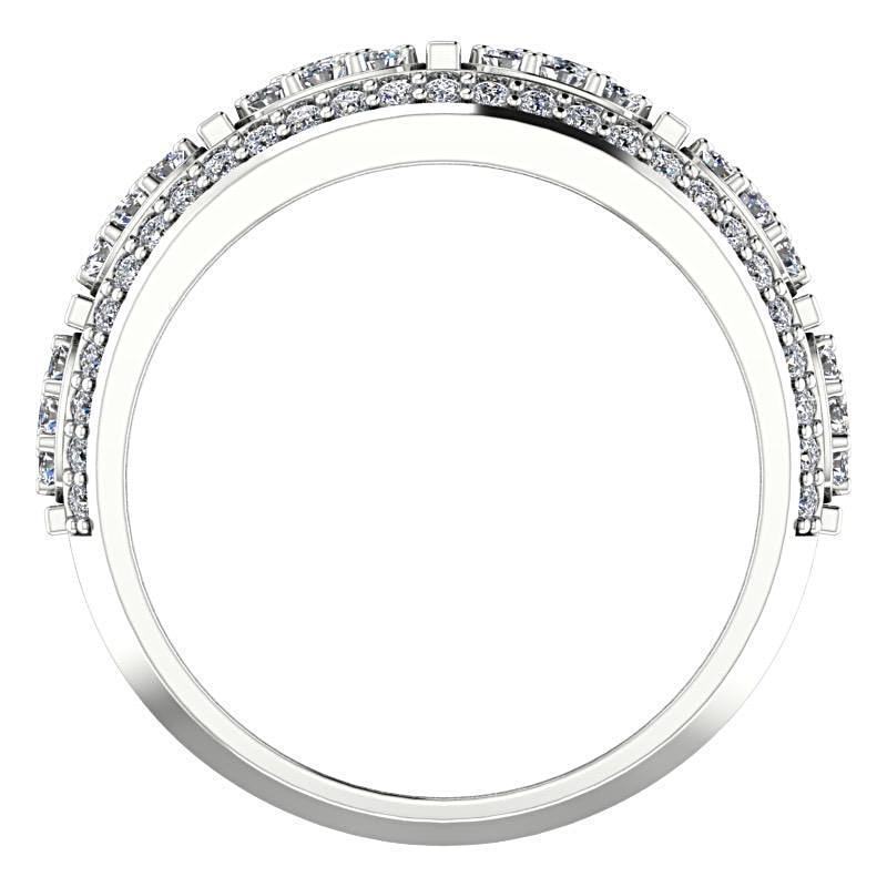 Flower Design Diamond Ring 14K White Gold - Thenetjeweler