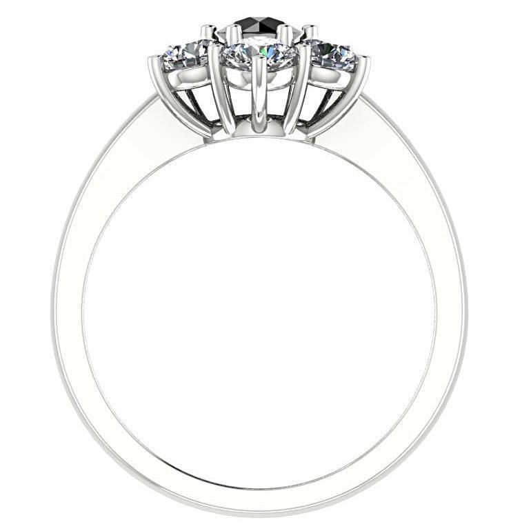 Black Diamond Ring with White Diamonds - Thenetjeweler