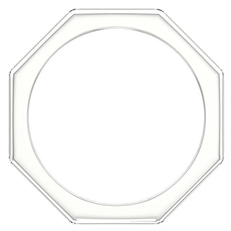 Octagonal Ring with Diamonds 14K White Gold - Thenetjeweler