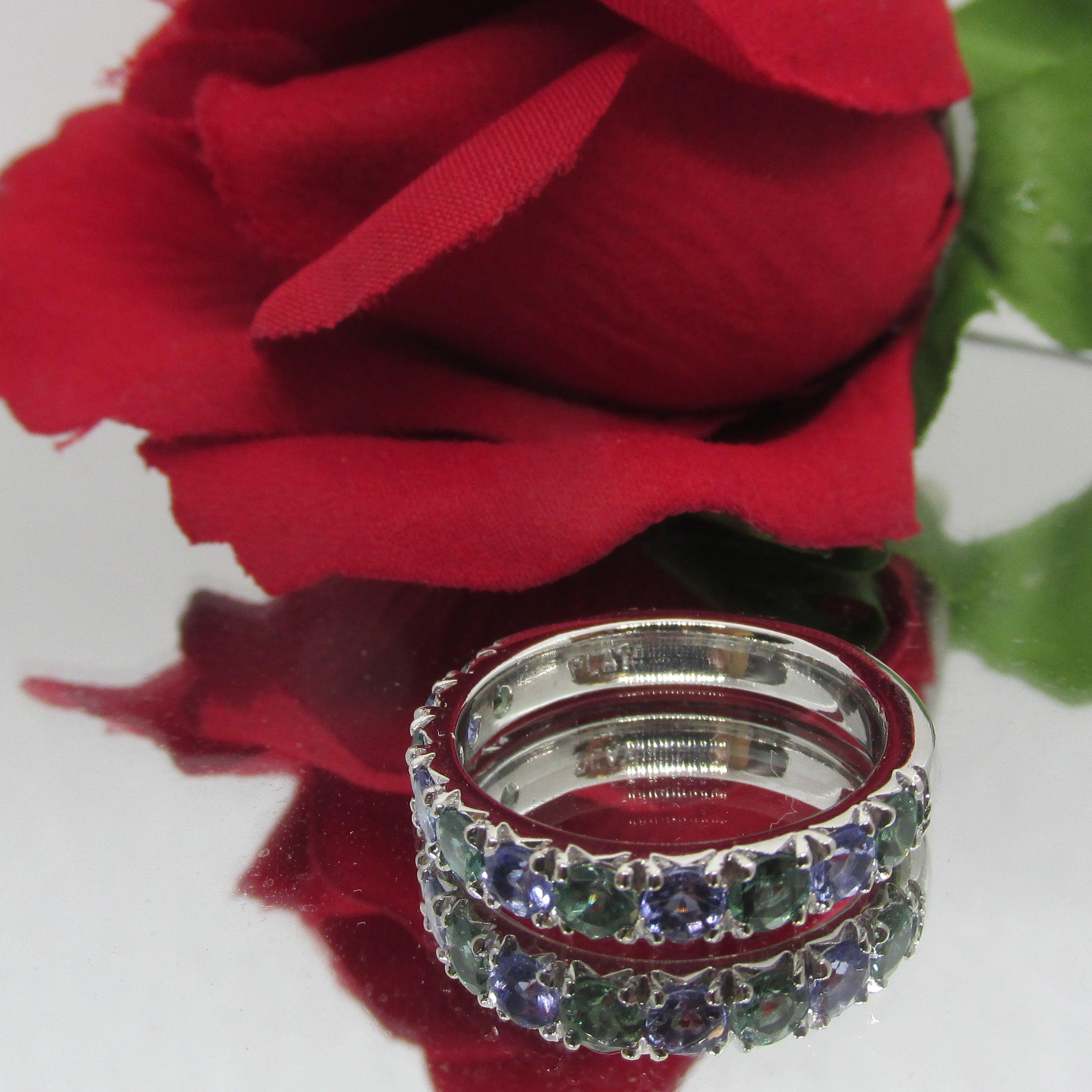 Half Eternity Gemstone Ring - Thenetjeweler