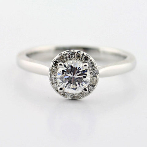 Platinum Diamond Halo Engagement Ring - Thenetjeweler