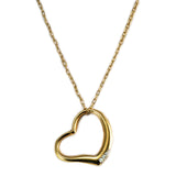 Open Heart Pendant 18K Gold 0.10 cwt Diamonds - Thenetjeweler