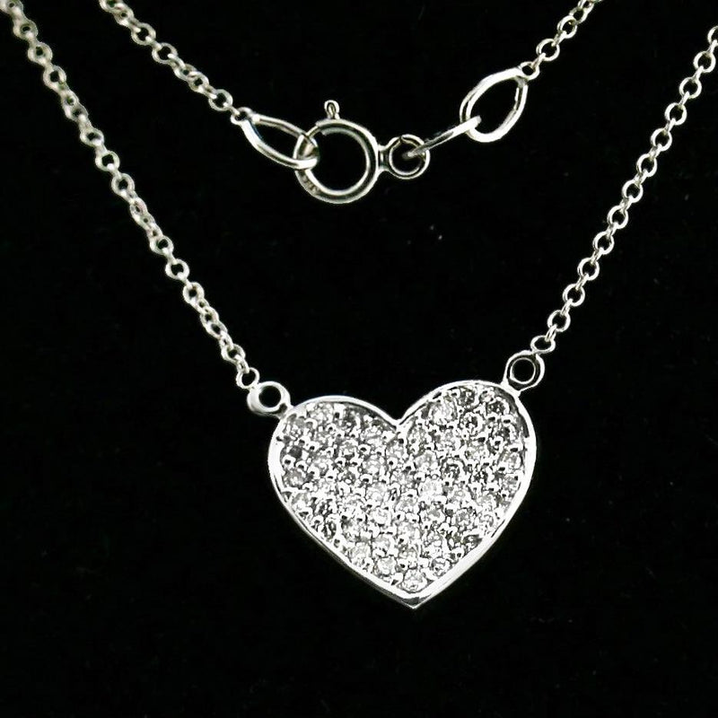 Diamond heart pendant necklace (1/2 ct. t.w.) - Thenetjeweler
